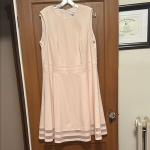 Calvin Klein pale pink A-Line Dress Crew Neck Sleeveless